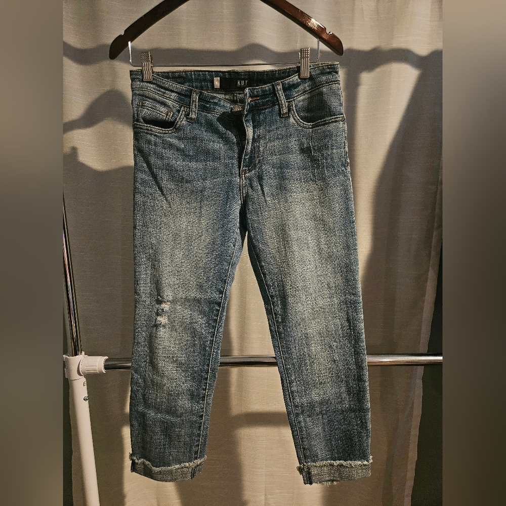 Kut From The Kloth Women's Amy Crop Straight Leg Jean's Size 8